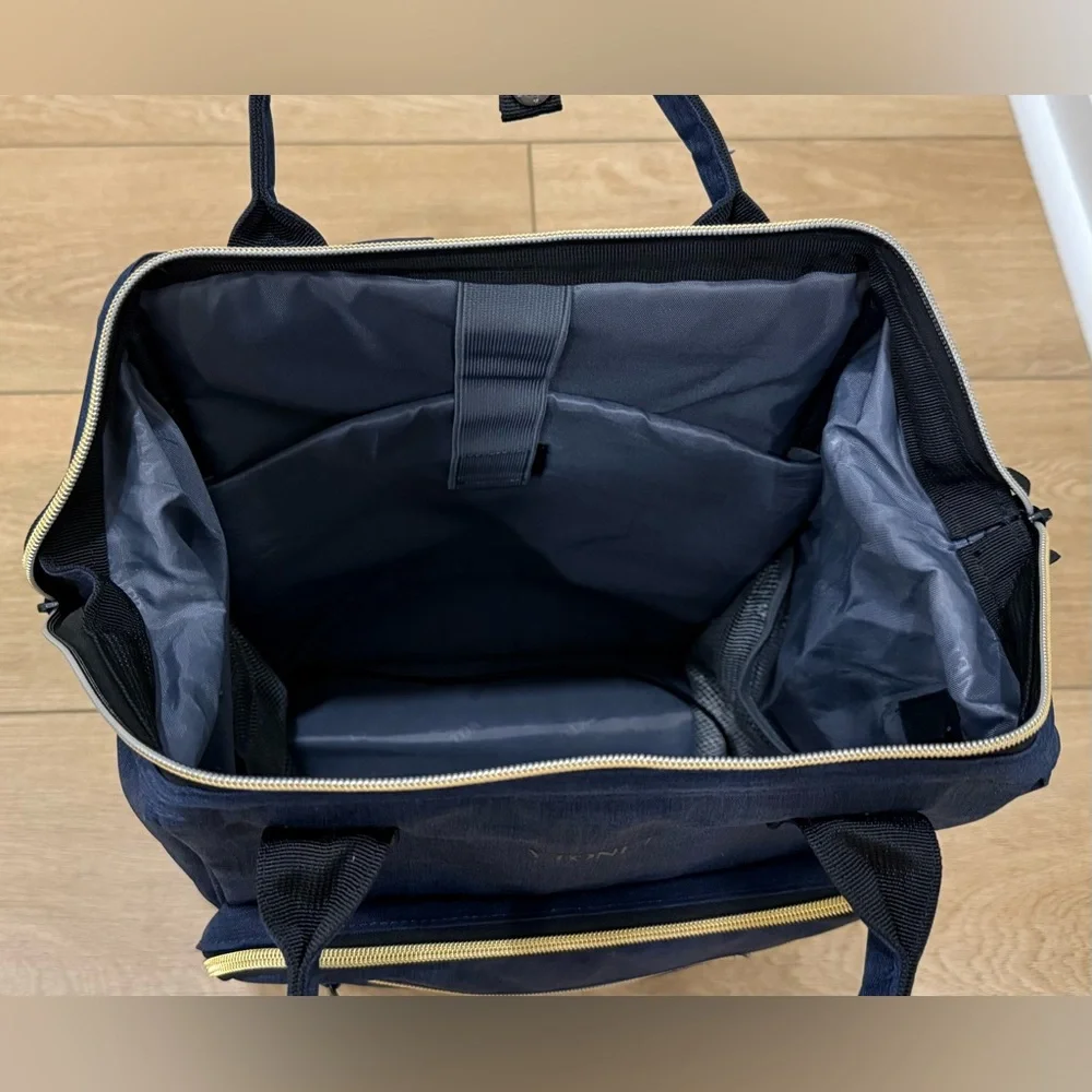 YTONET Diaper Backpack Navy Blue USB Charging Port Travel Baby Bag